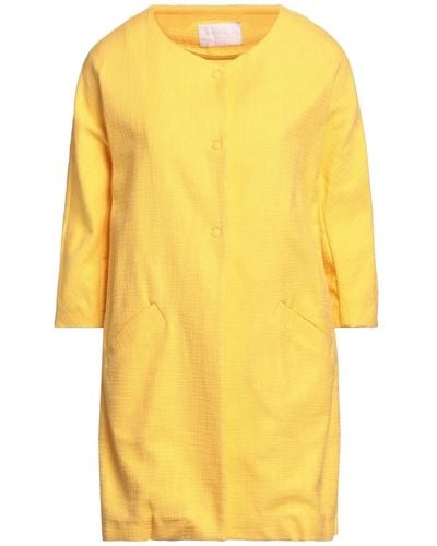 Annie P Overcoat & Trench Coat - Yellow