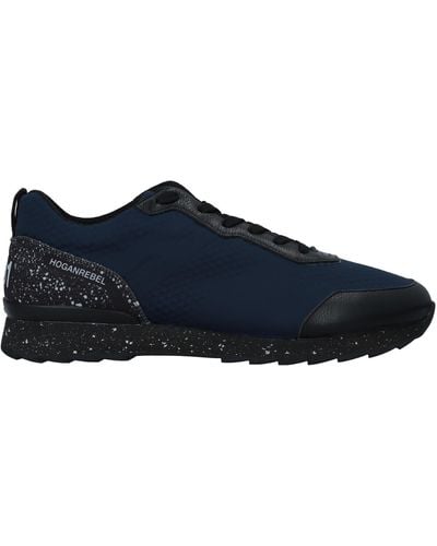Hogan Rebel Midnight Sneakers Soft Leather, Textile Fibers - Blue