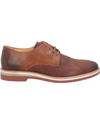 Valleverde Tan Lace-Up Shoes Soft Leather - Brown