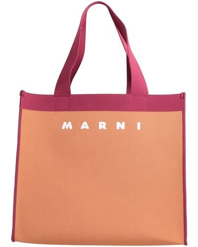 Marni Tan Handbag Polyester, Cotton, Polyurethane - Pink