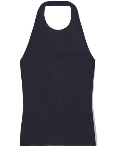 COS Knitted Halterneck Tank Top - Blue