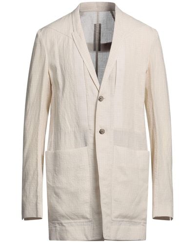 Rick Owens Overcoat & Trench Coat - White
