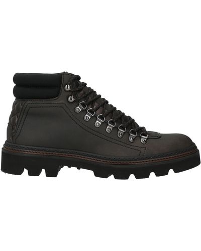 Fabi Dark Ankle Boots Leather, Textile Fibres - Black