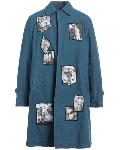 Moschino Slate Overcoat & Trench Coat Cotton - Blue