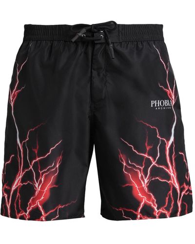 PHOBIA ARCHIVE Swim Shorts With Lightning Swim Trunks Polyester - Black