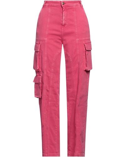Versace Fuchsia Trousers Cotton, Elastane - Pink