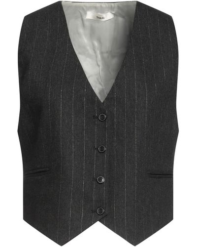 Suoli Steel Tailored Vest Polyester, Acrylic, Viscose, Wool, Textile Fibers - Black