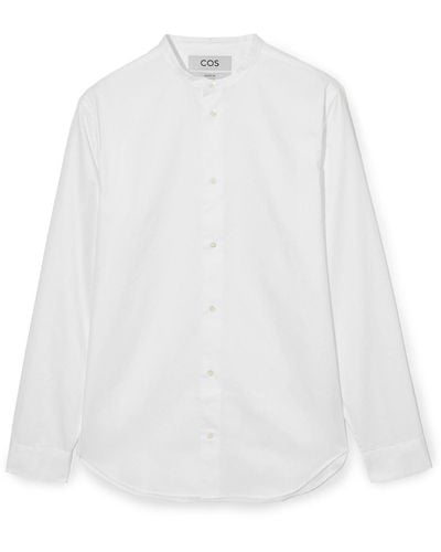 COS The Poplin Tuxedo Shirt - White