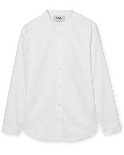 COS The Poplin Tuxedo Shirt - White