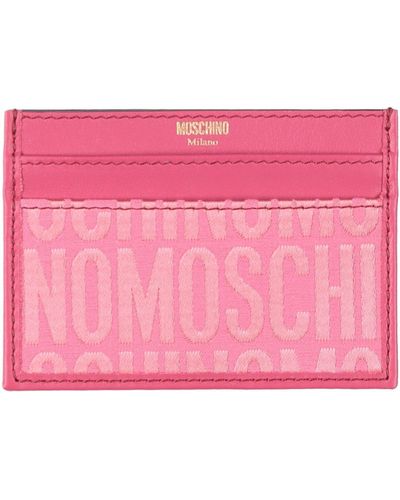 Moschino Fuchsia Document Holder Leather, Textile Fibers - Pink