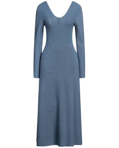 Emporio Armani Pastel Midi Dress Viscose, Polyamide, Cashmere - Blue