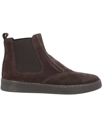 Tsd12 Dark Ankle Boots Soft Leather - Brown
