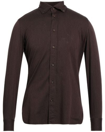 Giampaolo Dark Shirt Cotton - Brown