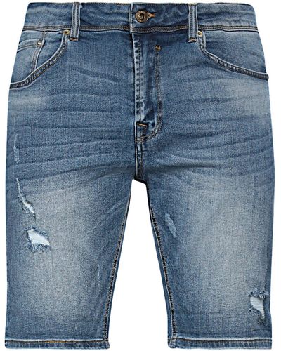 Solid Jeansshorts - Blau