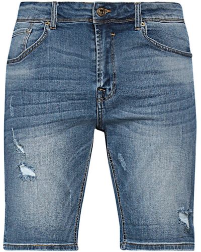 Solid Shorts Jeans - Blu