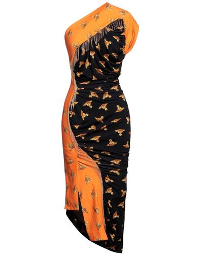 Vivienne Westwood Andalouse Graphic-print One-shoulder Dress - Orange