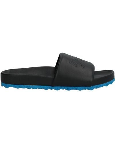 Off-White c/o Virgil Abloh Logo Leather Open-toe Slides - Black