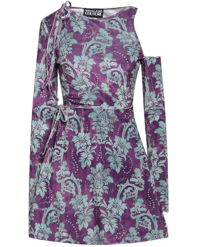 Versace Deep Mini Dress Polyester, Elastane - Purple