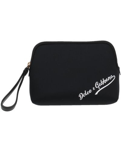 Dolce & Gabbana Beauty Case Nylon, Elastane, Soft Leather - Black