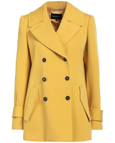 BCBGMAXAZRIA Overcoat & Trench Coat - Yellow