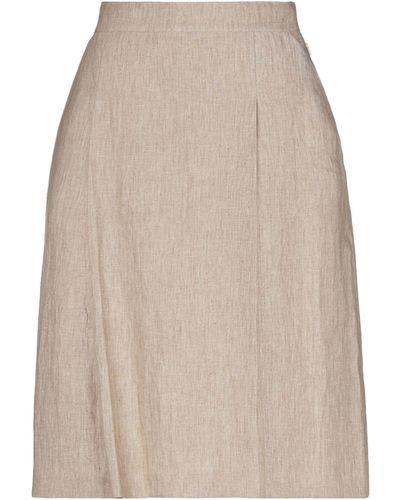 Massimo Alba Midi Skirt Linen - Natural