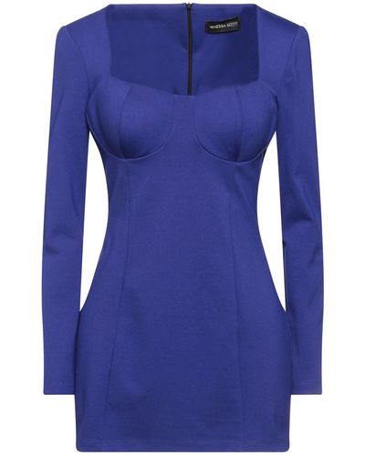 VANESSA SCOTT Mini Dress Viscose, Polyamide, Elastane - Blue