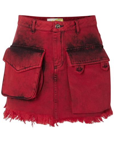 Marques'Almeida Denim Skirt - Red