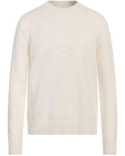 Prada Ivory Jumper Virgin Wool, Cashmere - White