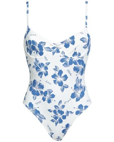 Solid & Striped One-piece Swimsuit - Blue