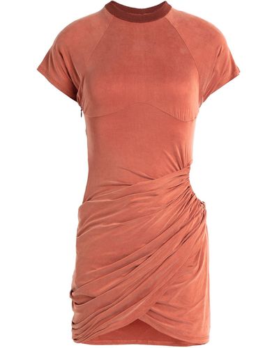 Jacquemus Rust Mini Dress Cupro, Elastane - Orange
