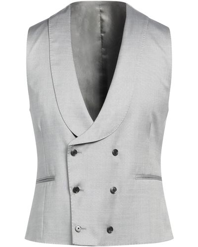Lardini Light Tailored Vest Silk, Wool - Gray