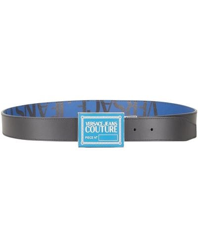 Versace Belt Leather, Calfskin - Blue