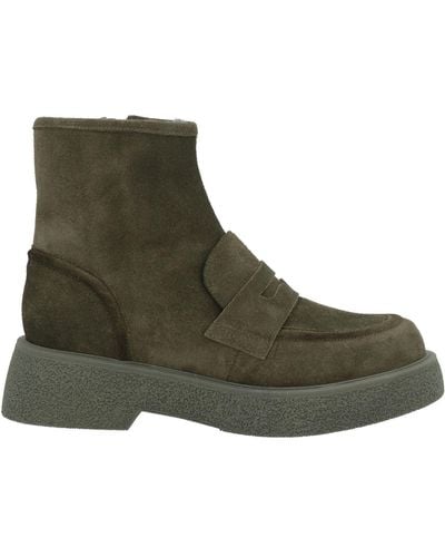 Loriblu Military Ankle Boots Leather - Green