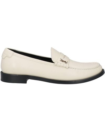 Saint Laurent Loafers Soft Leather - Natural