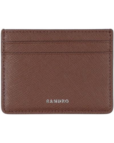 Sandro Document Holder Soft Leather - Brown