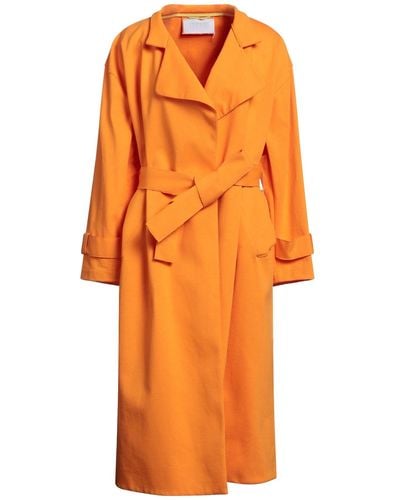 Harris Wharf London Overcoat & Trench Coat - Orange
