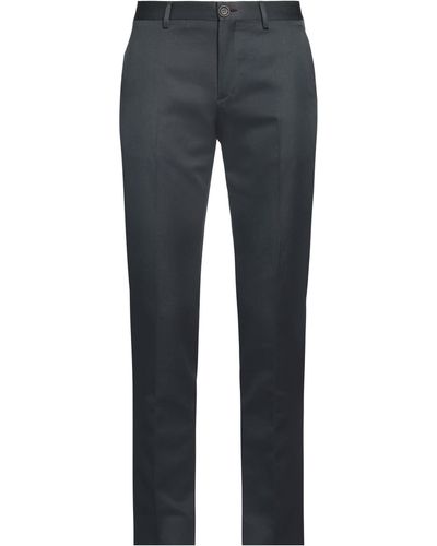 PS by Paul Smith Deep Jade Trousers Cotton, Linen - Blue