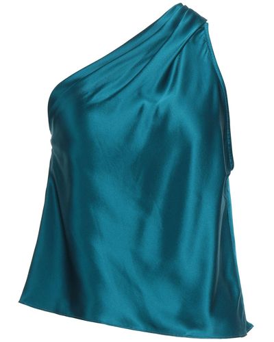 Michelle Mason Deep Jade Top Silk - Blue