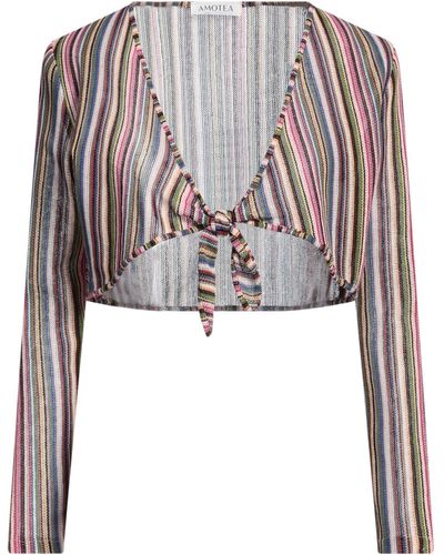 Amotea Wrap Cardigans Polyester, Cotton - Pink