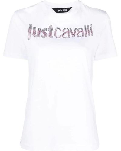 Just Cavalli T-Shirt mit Strass - Weiß