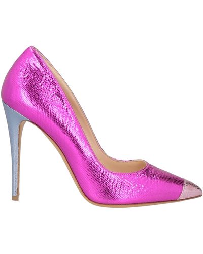 Wo Milano Fuchsia Court Shoes Leather - Pink