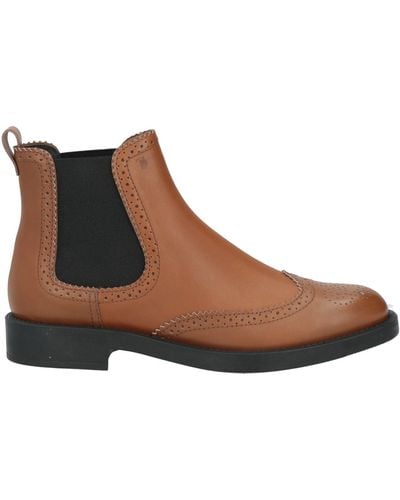 Tod's Ankle Boots Leather, Textile Fibres - Brown