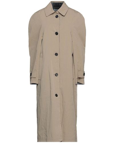 Pushbutton Overcoat & Trench Coat - Natural