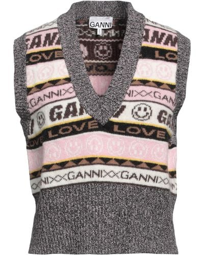 Ganni Jumper Wool, Recycled Wool, Recycled Polyacrylic - Grey
