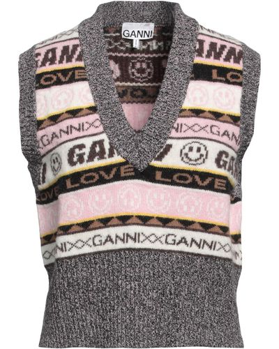 Ganni Sweater Wool, Recycled Wool, Recycled Polyacrylic - Gray