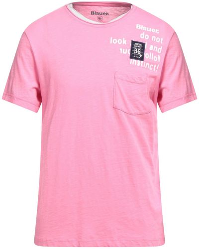 Blauer T-shirt - Pink