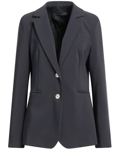 Sandro Ferrone Blue Polyester Blazer