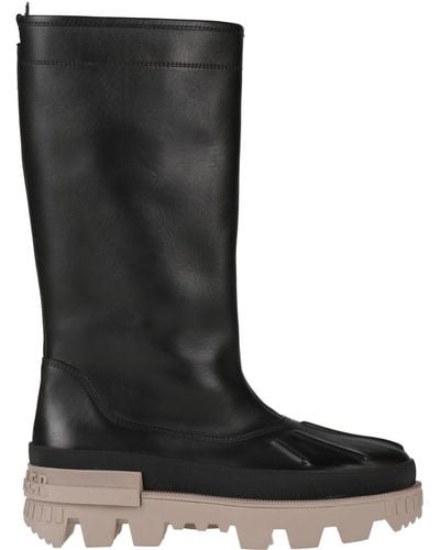 Moncler Ankle Boots Leather, Textile Fibres - Black
