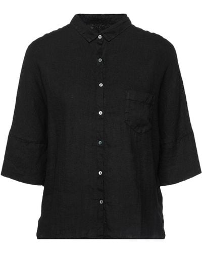 120% Lino Camisa - Negro