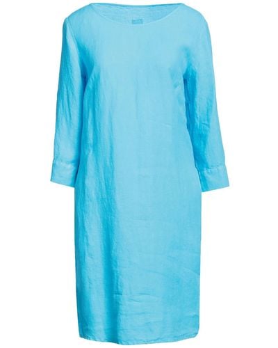 120% Lino Midi Dress - Blue